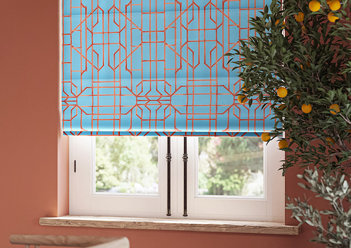 Bamboo Candy, Red Blue - Twist&Fit Roman Blind - Image 5